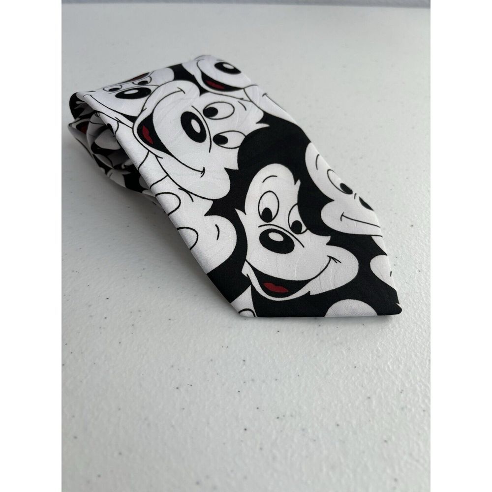 Mickey Unlimited by Balancine Inc VTG Disney Black and White Graphic Print Tie‎
